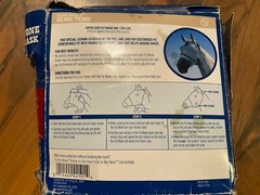 NEW BAR NONE HORSE SIZE 800-1200 LBS FLY MASK GRAY WITH BLACK FLEECE TRIM