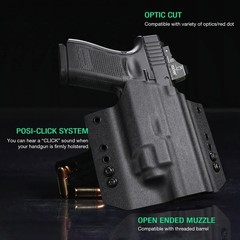 WARRIORLAND OWB Kydex Holster w/Optic Cut, Compatible with Glock 17/19 Gen3-5…