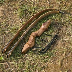 Archery 60″ Traditional Takedown Recurve Bow 30-50lbs Hunting Shoot Carbon Arrow