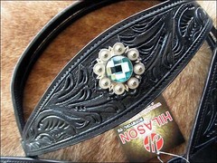 HILASON Western Horse Headstall Breast Collar Set American Leather Black |