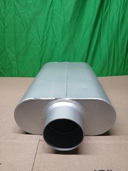 Universal Mufflers Dual Chamber inlet (ID) outlet (ID) overall 17″ 3″ Silver