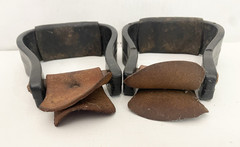 (2) Pair of Vintage Western Leather Wrapped Bell Horse Stirrups Ranch Work