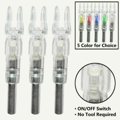 US Automatic LED Shooting Archery Arrows Lighted Nocks ID 6.2mm Arrow Nock Tail