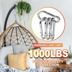 10Pack 5.5 Inch Heavy Duty Carabiner Clips Spring Snap Hooks for Swing 1/2″ 12m