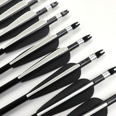 12PCS 30inch Fiberglass Arrows Spine 500 For Compound & Recurve Bows Hunting