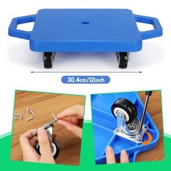 4 Pack Sports Scooter Board with Handles – Plastic Casters for Kids, Indoor/Outd
