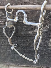 Western Silver Heart Cheek Show Bit – Ported 5″ Mouth – 8″ Cheek