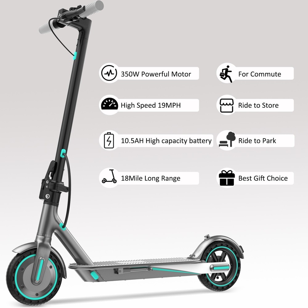 CDDBIKK V8 Adult Electric Scooter 350W High Speed 19MPH Long Range 30KM 10.5AH