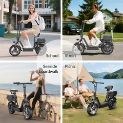 Upgraded Electric Scooter for Adults Scooter with Seat E-scooter with Suspension
