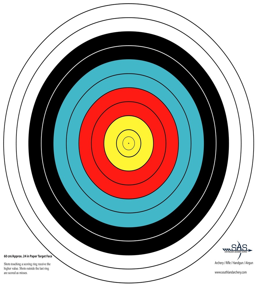 SAS 10-Ring Paper Target Face High Quality Paper Material Approx. 60 cm/ 24 in