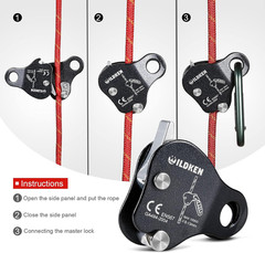 Climbing Ascender Fall Protection Device Magnesium Alloy Rope Grab for Rock