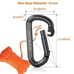 Carabiner Clips, 900 LBS 2.5″ Iron Heavy Duty Caribeaners for Hammocks, Campi…