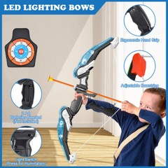 2-Pack Bow and Arrow Set for Kids LED Light Up Archery Toy Gifts Indoor Outdoor
