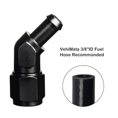 6AN Female to 5/16 Barb 45 Degree Swivel Hose Fitting 6AN to 5/16 45Degree