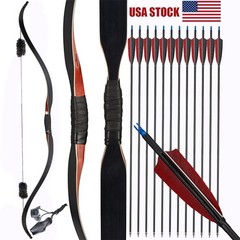 20-50LBS Handmade Wooden Longbow 55» Traditional Recurve Bow Hunting Archery