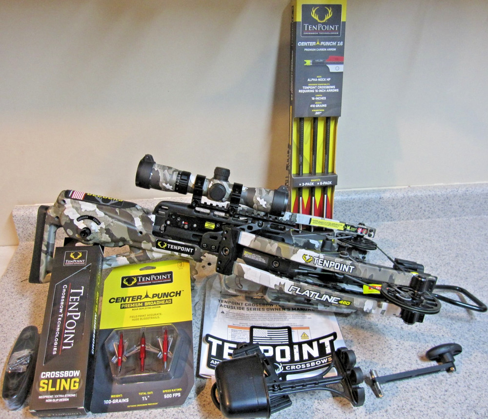 TenPoint Flatline 460R Crossbow Package w/Illuminated Scope- NEW