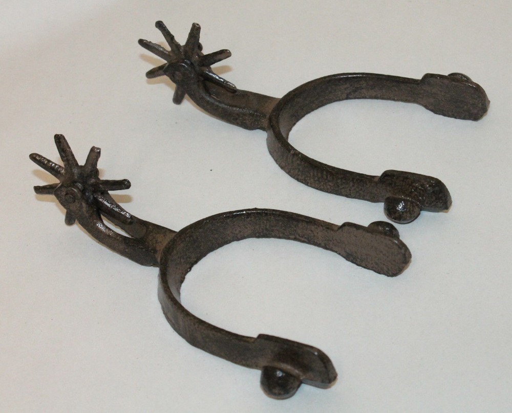 1 PAIR OF 2 WESTERN STYLE COWBOY 8 POINT BOOT SPURS RUSTIC DECOR NEW RODEO TACK