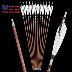 12X 31″ Pure Carbon Arrows SP340-600 Archery Compound Recurve Bow Tips Hunting