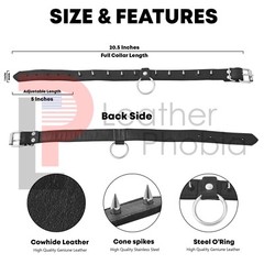 Genuine Cowhide Leather Bondage Set Black Restraints with Cuffs, Collar, Eye MSK