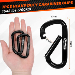Carabiner Clip,Heavy Duty Carabiners 900Lbs-1543Lbs,Multipurpose for Camping Ess