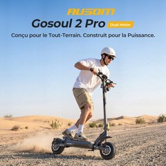Ausom Gosoul 2 Pro Electric Scooter Adult 2*1400W Motor,56mi Max Range E-Scooter