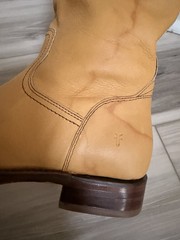 Frye Campus Low Heel Tall Riding Wide Calf Boots FR42112 Banana Women 9B