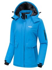 Wantdo Women’s Ski Jacket Waterproof Winter Coat Windproof Warm Fleece Raincoat