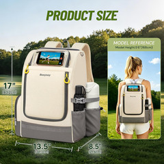 Bosynoy Disc Golf Bag with Clear Phone Holder, 20+ Discs Disc Golf Backpack with