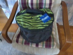 PERRI’S LIME ZEBRA CORDURA Nylon Riding Equestrian lined Helmet Bag w handle 8»