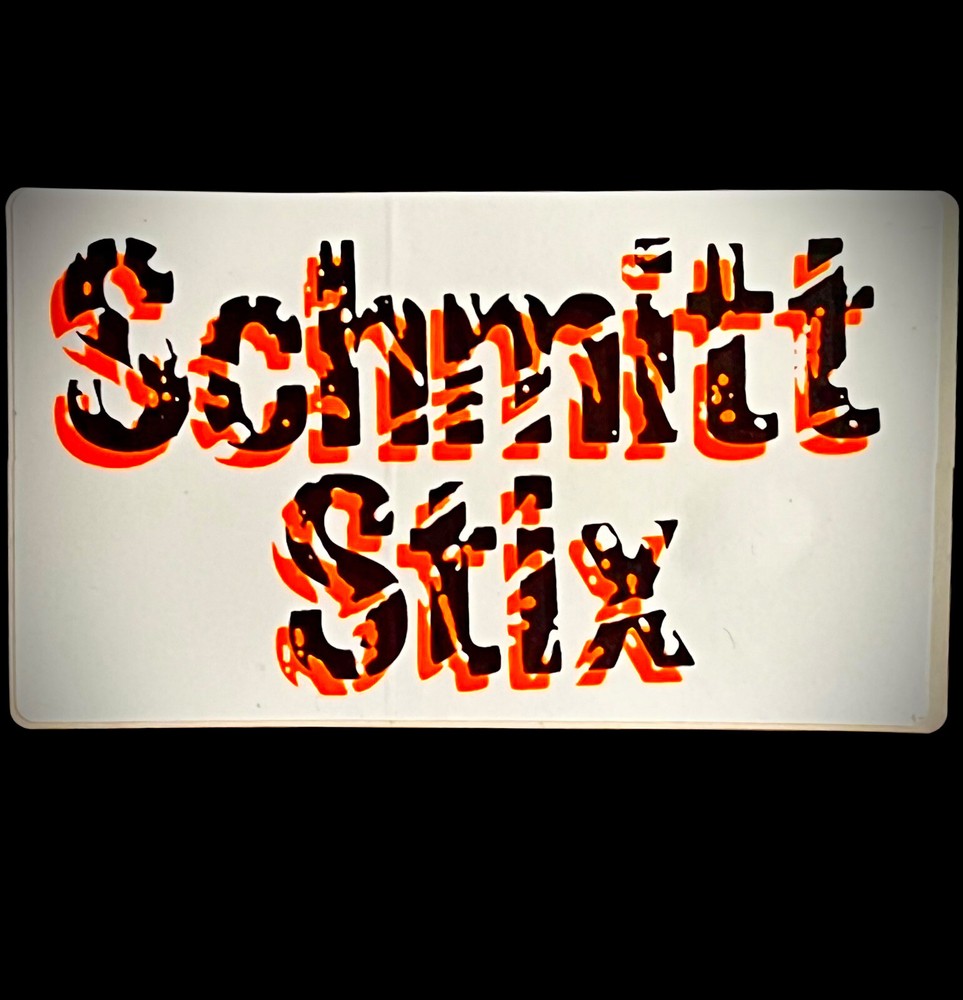 Vintage 1980’s Schmitt Stix Skateboards Sticker DayGlow Orange & Black