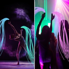 LED Fiber Optic Whip Dance 6 Ft 7 Colors 22 Rainbow Lights Effect Modes