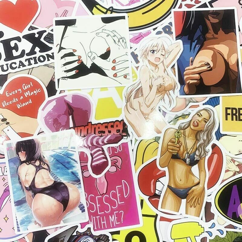 96 Pack Vinyl Anime Girls Sexy Waifu Woman Stickers Hentai Bomb Dope Decals Lot