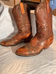 Vintage Dingo Men’s Brown Leather Western Equestrian Boots 11D 85183 5905