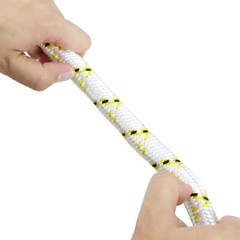 3/4 Inch 24 Strand Braided Rope 150 Ft (White, Yellow, Black) Rigging Rope 44 KN