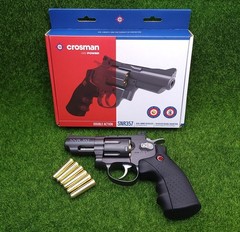 Crosman CO2 Dual Ammo Full Metal Revolver Air Gun Pistol – BB & Pellet – SNR357
