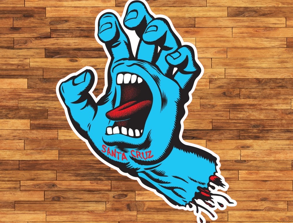Santa Cruz Screaming Hand Water Proof UV Safe Glossy Vinyl Sticker Skate Surf
