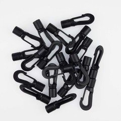 Zelerdo 20 Pack Kayaks Bungee Shock Cord Hook for 3/16 inch 0.7 inches, Black