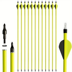 12PCS 30″ Archery Carbon Arrows Spine 500 OD 7.8 mm Arrows with Removable Tips