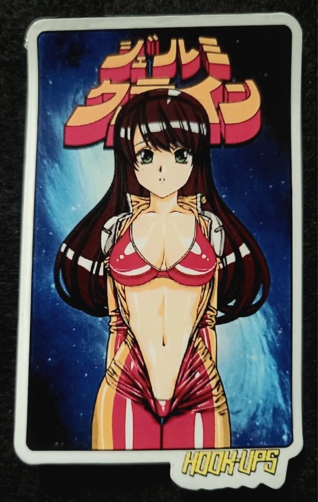 HOOK UPS STICKER VINTAGE «UNZIPPED ANIME» 1/3 X 4 1/4″ GLOSSY