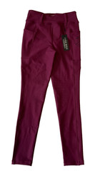 Free Ride Equestrian Pants Girls Size 10-11 Raspberry Lux Knee Patch Breech