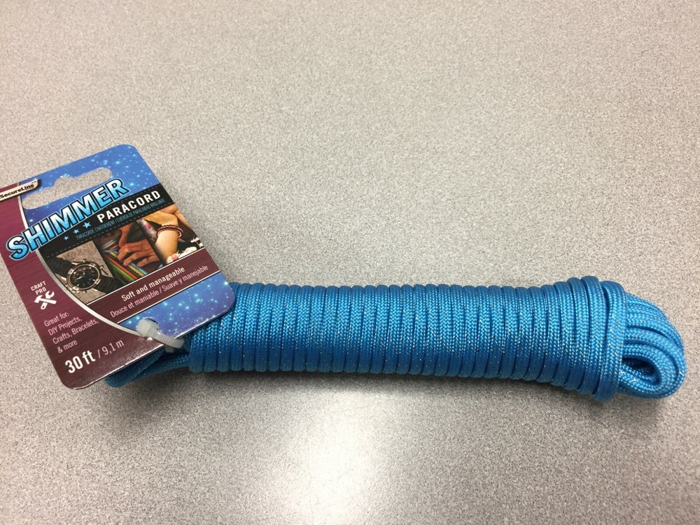 SecureLine NPC1830BLS 5/32 in. Dia. x 30 ft. L Blue Shimmer Poly Paracord