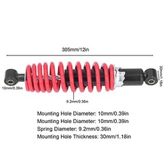 Rear Shock Damper , 305mm Rear Shock Absorber for Off Road Motorcycle Quad ATV