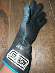 Bull Riding Glove Adult Left Hand – Brazilian Made- Master Bulls Black & Turquoi