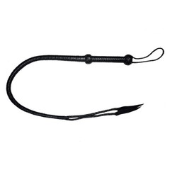 04 Feet Long 12 Plait Real Leather Weaving Bull Whip Black