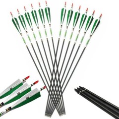 12PCS 30» Carbon Arrows Archery Hunting Spine 500 5″ Turkey Feather Quiver