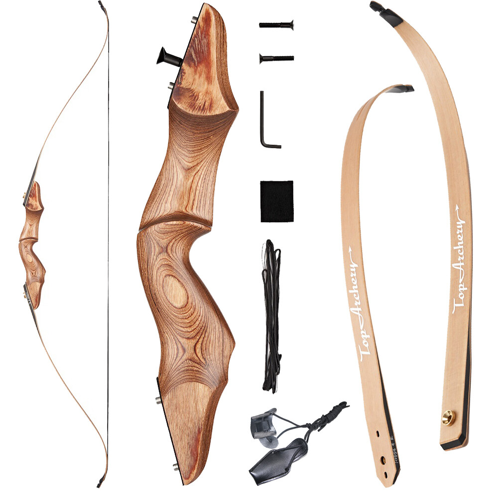 60» Takedown Recurve Bow Arrows Wood Riser Archery Hunting BowTarget Shooting
