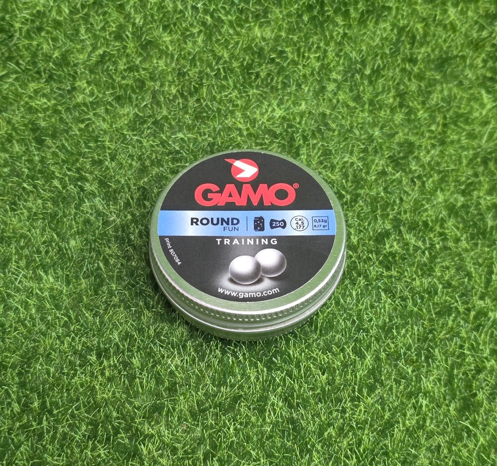 Gamo Roundball .177 4.5mm Lead Training Pellets, 250ct, 8.17gr – 632032454