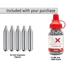 Umarex XBG .177 Cal Air Pistol, CO2 BB Gun w/ BB Jug & CO2 Bundle (2254804)