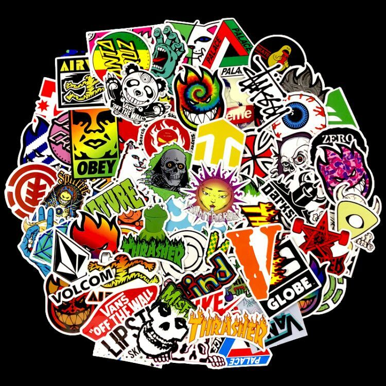 100 Skateboard Stickers Bomb Luggage Laptop Graffiti Tide Brand Decals Pack Lot