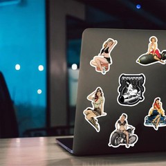 100pcs Sexy Pinup Girl Stickers, Retro Motorcycle Girl Stickers Pack for Adults,